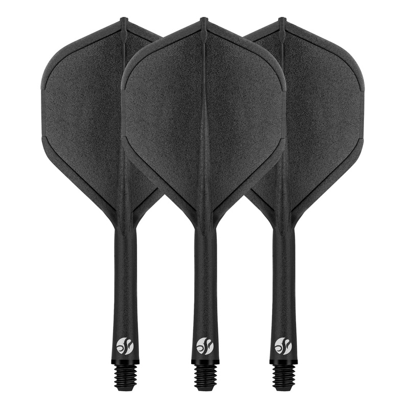 Flight Deck Black One Piece Dart Flight and Shaft System by Shot Short
