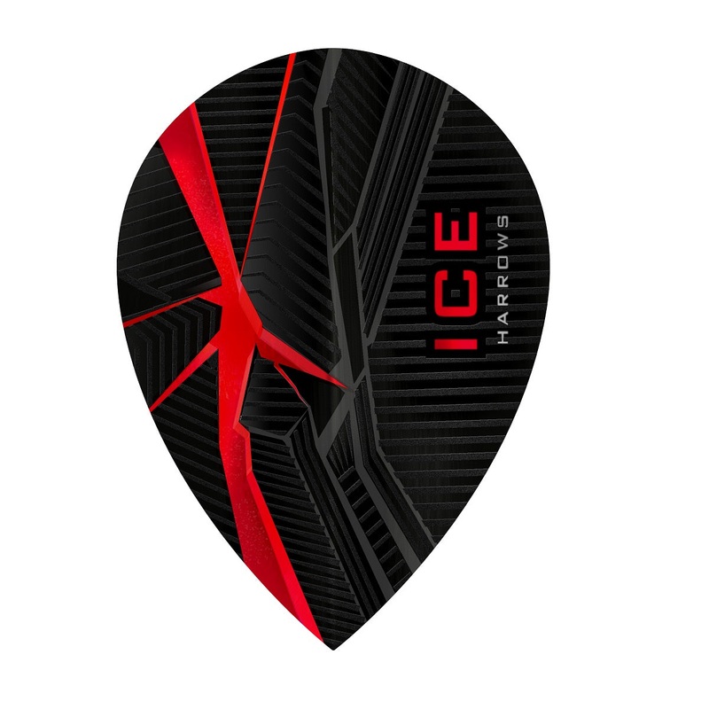 ICE Recut Red Pear Dart Flights By Harrows Red