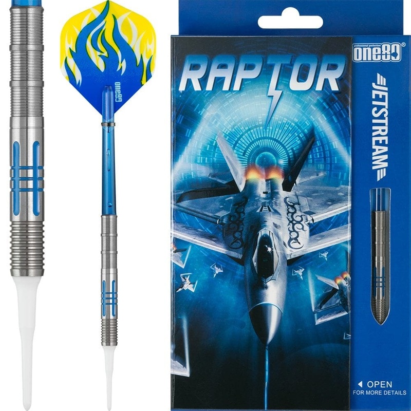 One80 Jetstream Darts – Soft Tip Tungsten – Blue – Raptor 16g