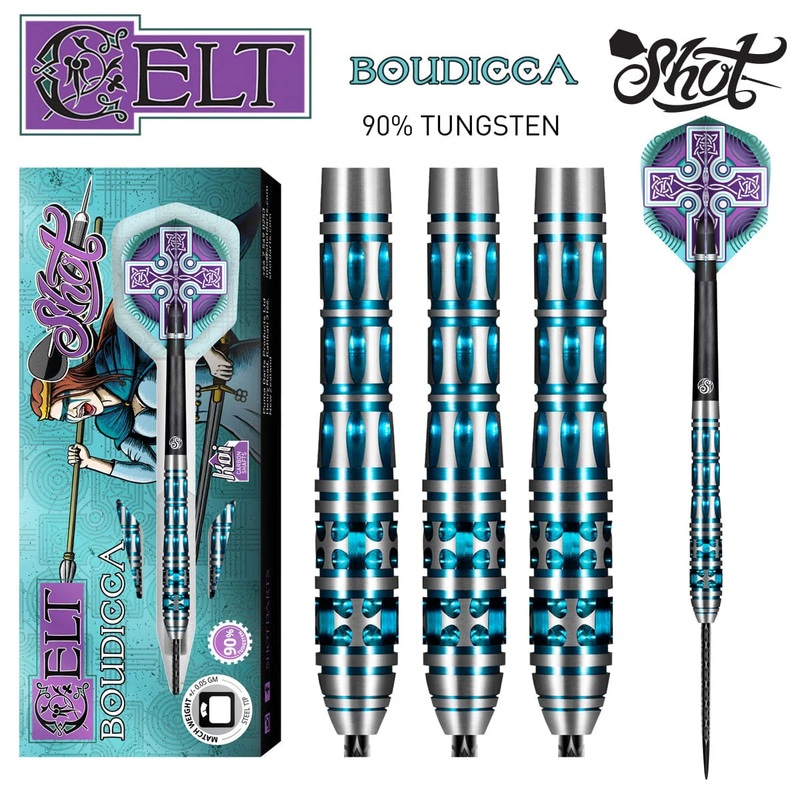 Shot Celt Boudicca Steel Tip Dart Set – 90% Tungsten 23gm