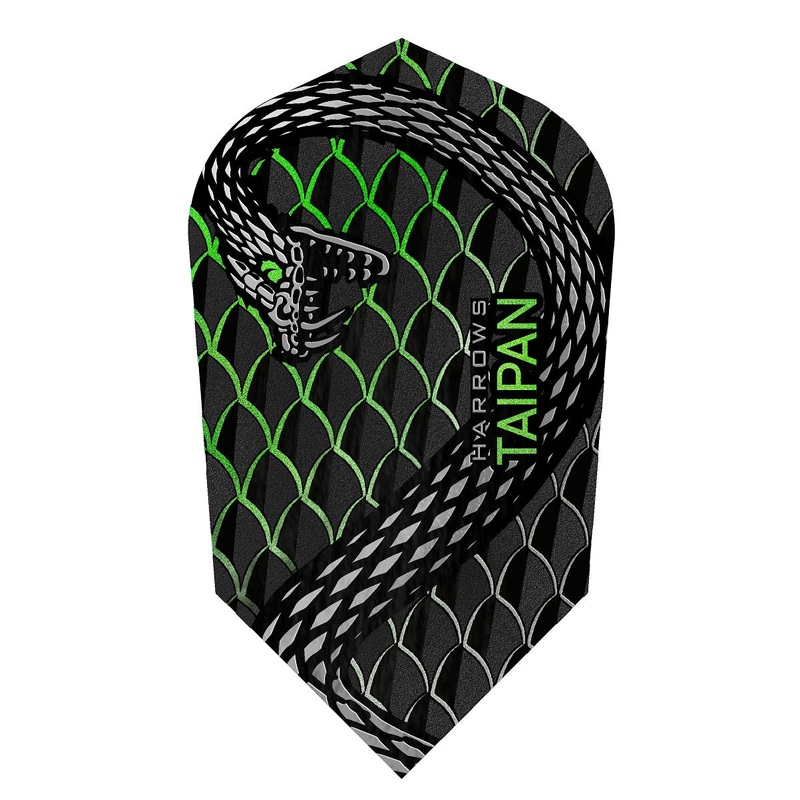 Taipan Green Slim Dart Flights By Harrows Green