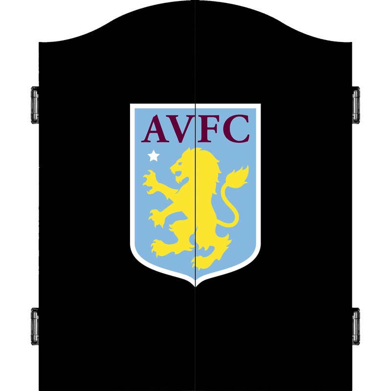 Aston Villa FC Dartboard Cabinet – Official Licensed – AVFC – C3 – Black – Black Crest