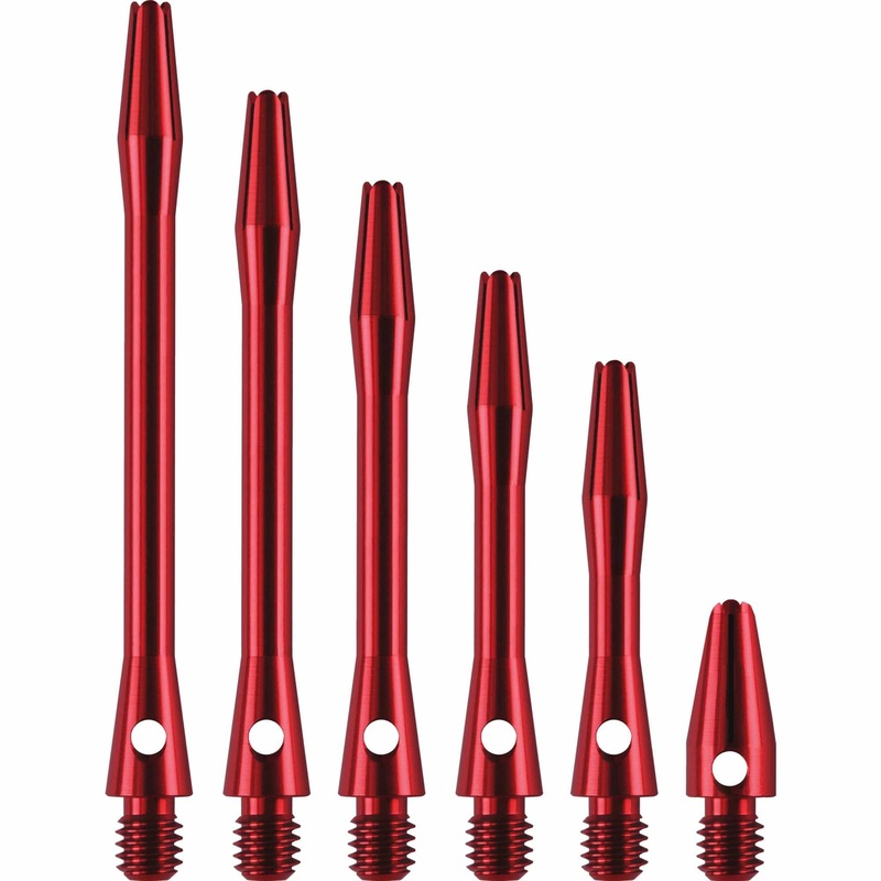 Designa Aluminium Shafts – Metal Dart Stems – Red Long
