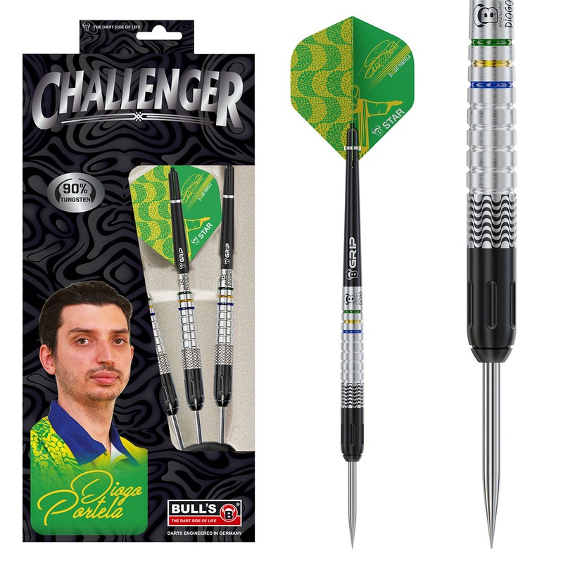 Diogo Portela Challenger 90% Tungsten Steel Tip Darts by Bulls 24 Gram
