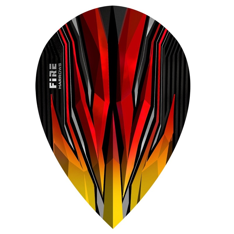 Harrows Fire Two Tone Flame Pear Dart Flights Red