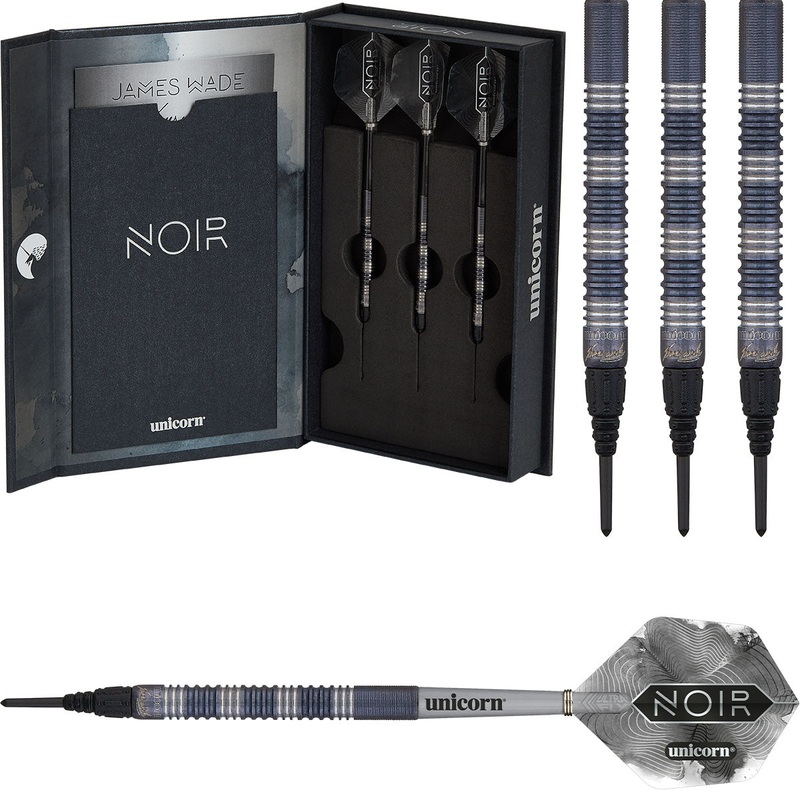 James Wade Noir 90% Tungsten Soft Tip Darts by Unicorn 18 Gram