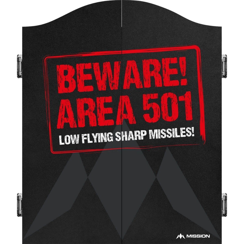 Mission – Dartboard Cabinet – Deluxe Quality – Area 501 – Beware