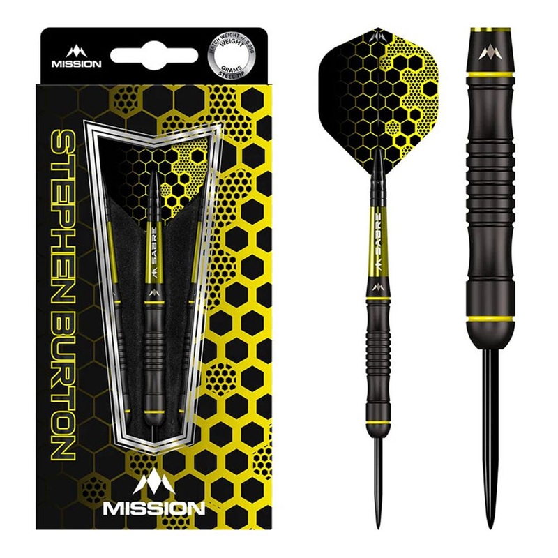 Mission Stephen Burton 90% Steel Tip Darts – Bertie 23 grams