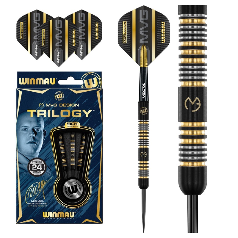 MVG Trilogy 90% Tungsten Steel Tip Darts by Winmau 21.5 Gram