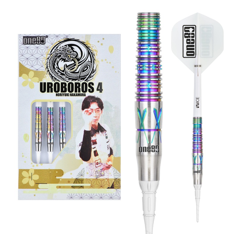 One80 Noriyuki Nakamura Darts – Soft Tip – 90% Tungsten – V4 – Rainbow