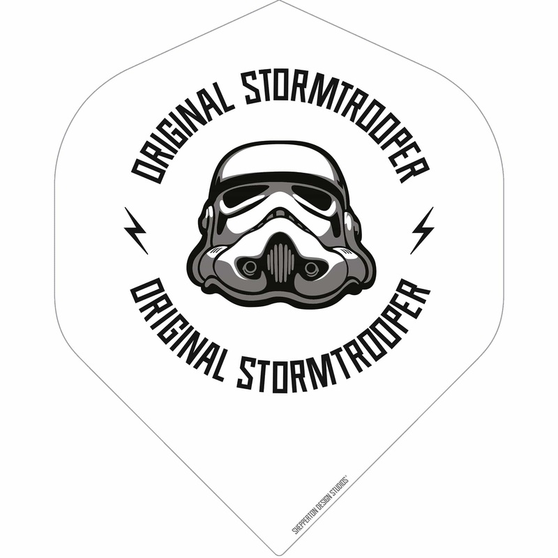 *Original StormTrooper Dart Flights – Official Licensed – No2 – Std – Storm Trooper – Logo on White