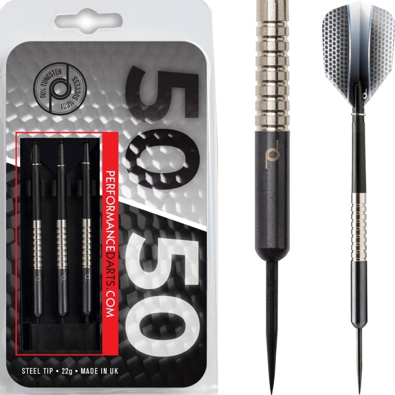 Performance Darts – 50/50 – Steel Tip – 90% Tungsten – 22g 24g 22 grams