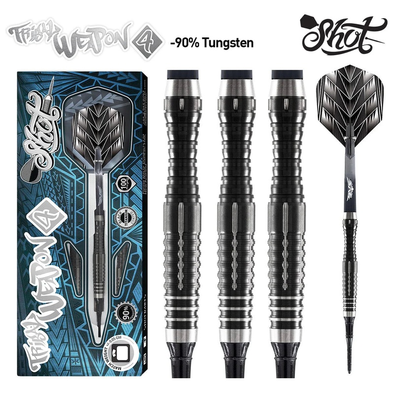 Shot Tribal Weapon 4 Soft Tip Dart Set-90% Tungsten-18gm