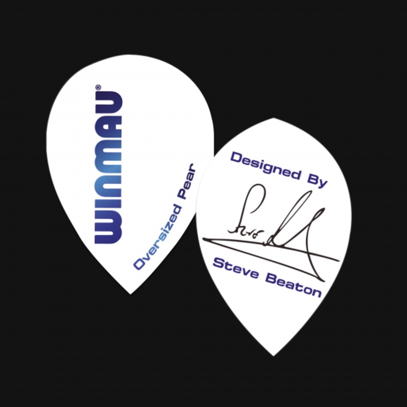 Winmau Specialist Players White Steve Beaton Oversized Pear Oversized Pear 75 Micron Poly metronic extra thick
