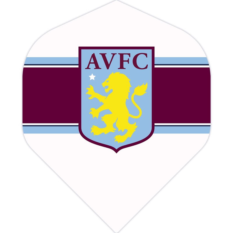 *Aston Villa FC Dart Flights – 100 Micron – No2 – Std – AVFC – F3 – White Stripe