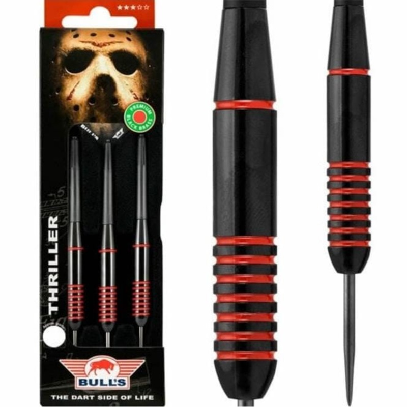 *Bulls Thriller Darts – Steel Tip Black Brass – Front Ringed 21g