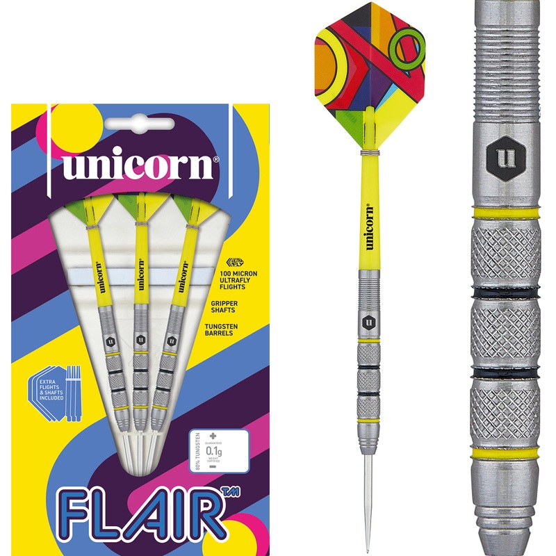 Flair 2 80% Tungsten Steel Tip Darts by Unicorn 21 Gram