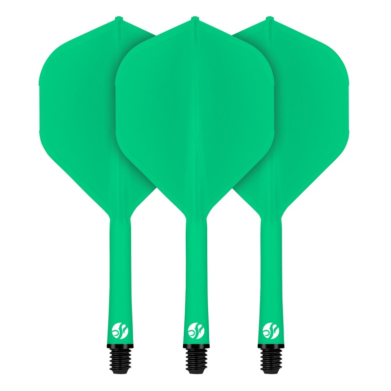 Flight Deck Green One Piece Dart Flight and Shaft System by Shot Short