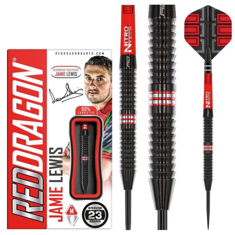 Red Dragon Jamie Lewis SE 90% Tungsten Steel Tip Darts 23 GRAM