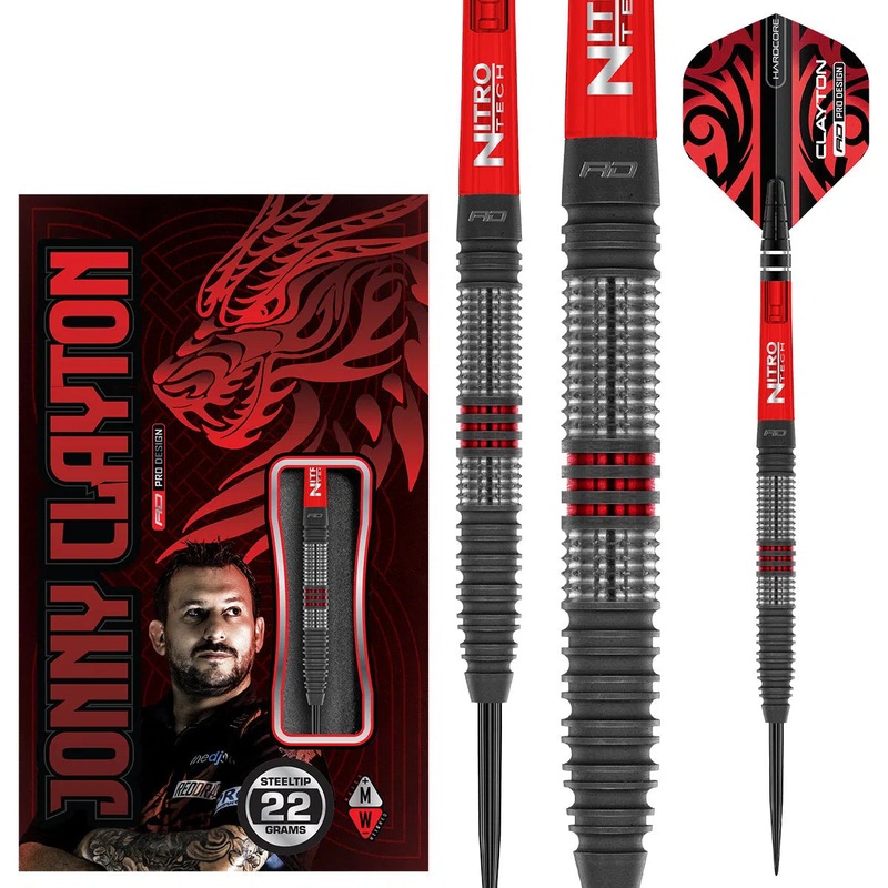 Red Dragon Jonny Clayton Hiraeth 90% Tungsten Steel Tip Darts 22 GRAM