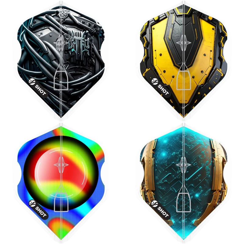 Shot – AI – L-Style – EZ – L1 – Big Wing Moulded Dart Flights Cyberpunk