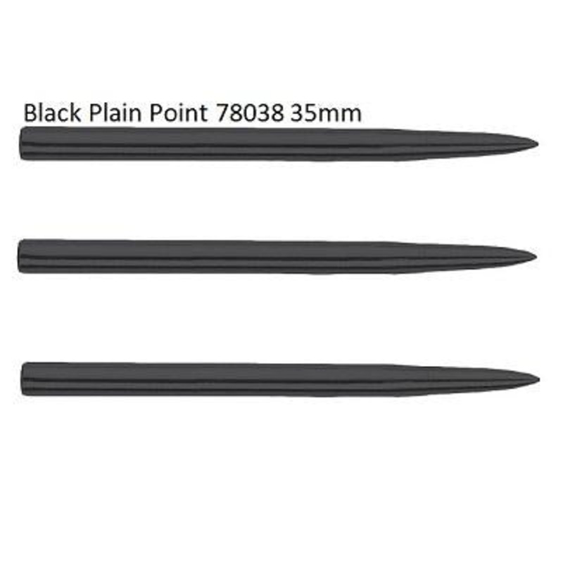 Unicorn Plain Grip Black Replacement Dart Points 35mm