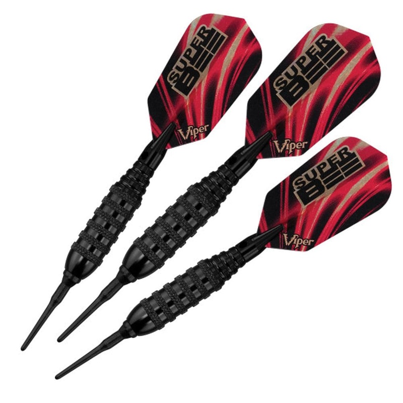 Viper Super Bee Darts – Soft Tip – Black Alloy – Knurled Rings – Black 16g
