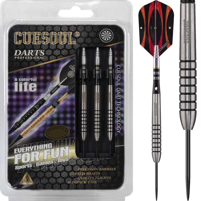 *Cuesoul – Steel Tip Tungsten Darts – Traditional – Ringed – 19g 19g