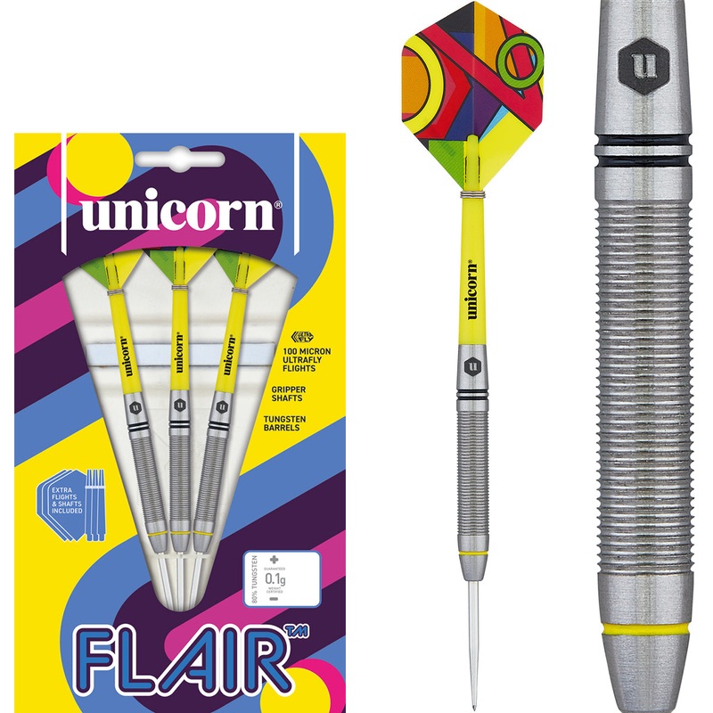 Flair 5 80% Tungsten Steel Tip Darts by Unicorn 24 Gram