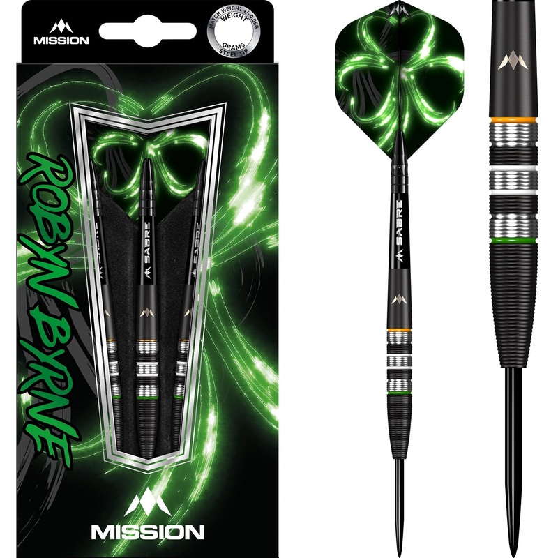Mission Robyn Byrne Darts – Steel Tip – 90% – Black Titanium 23g