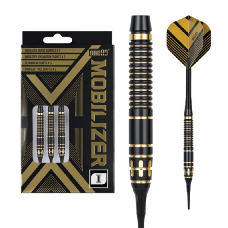 One80 Mobilizer 01 18 gram Brass Soft Tip Dart Set