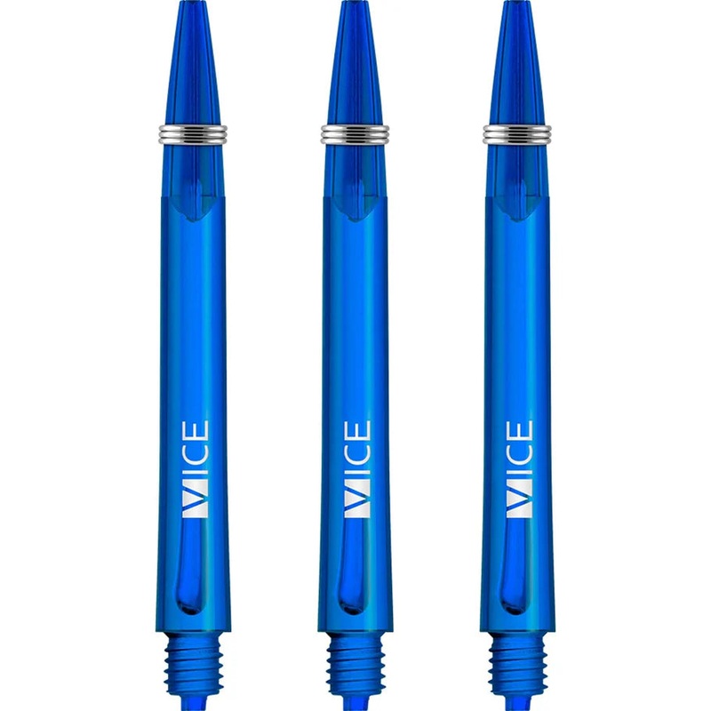 One80 Proplast Vice Dart Shafts – Transparent Blue – Medium Polycarbonate Medium (48mm in length excluding thread) Transparent Blue