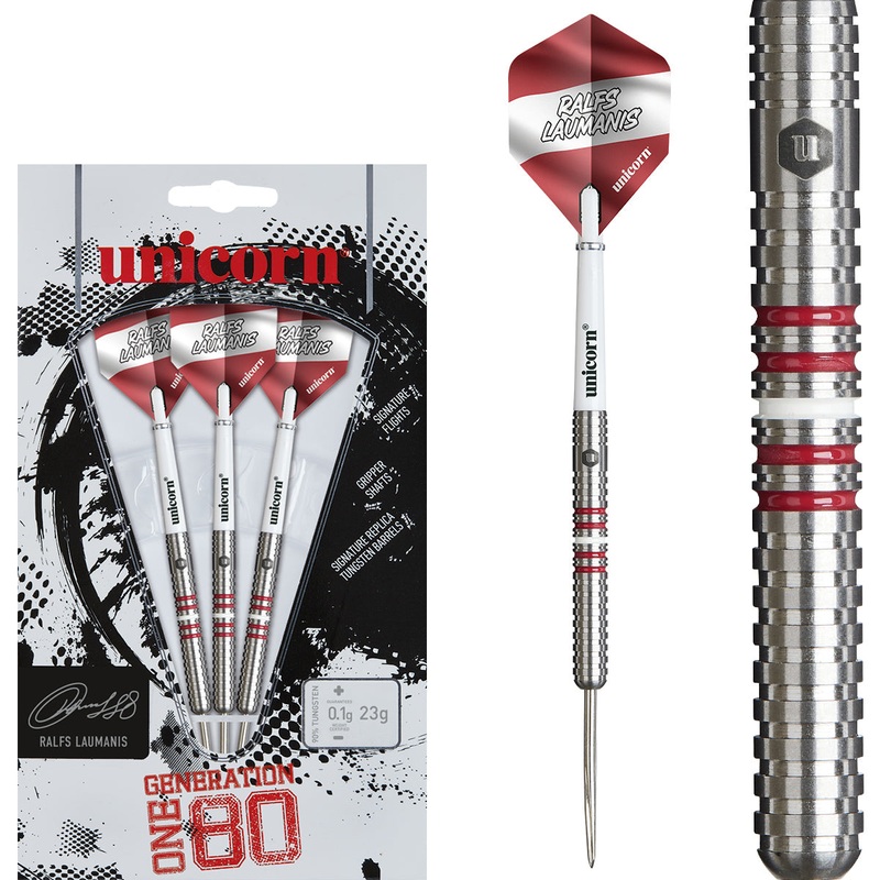 Ralfs Laumanis 90% Tungsten Steel Tip Darts by Unicorn 23 Gram