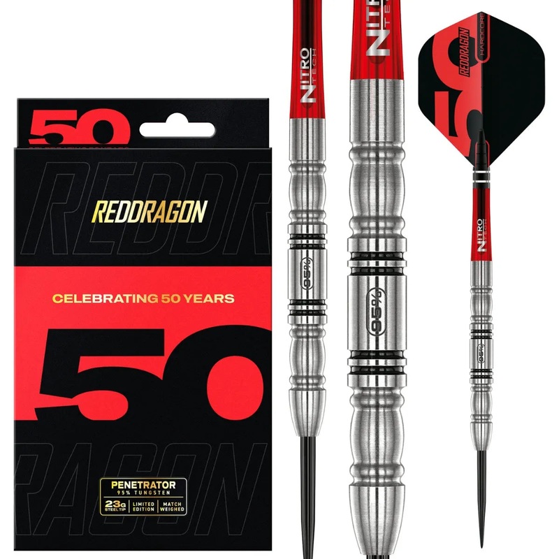 Red Dragon 50 Year Collection Penetrator 4 95% Tungsten Steel Tip Darts 23 GRAM
