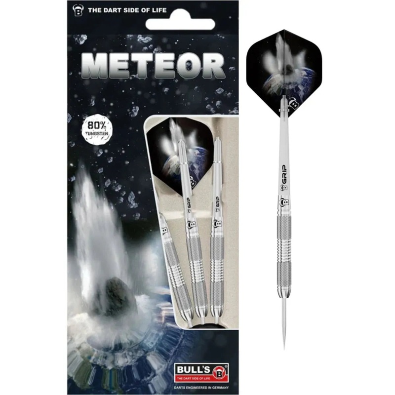 Bull’s DE Meteor 80% Tungsten Steel Tip Darts – MT9 – Twin Knurl 25g