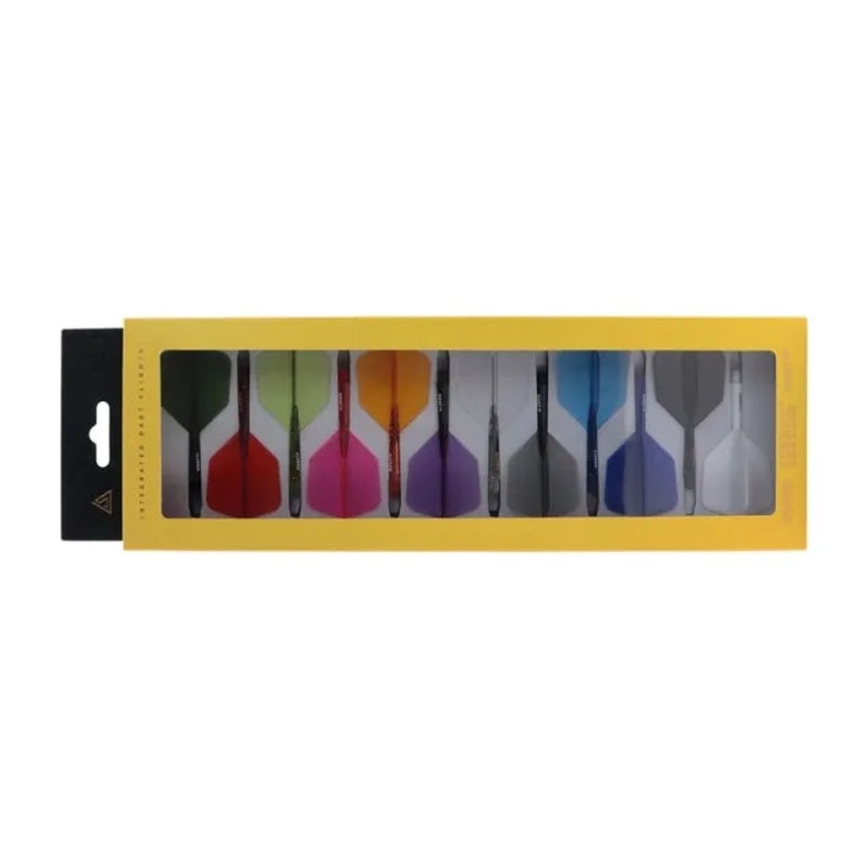 CUESOUL ROST 77 Integrated Dart Shaft & Flight – Big Wing Shape – Long – 12 Pack Assorted Colors 12 Assorted Colors Long (33mm in length excluding thread) Big Wing