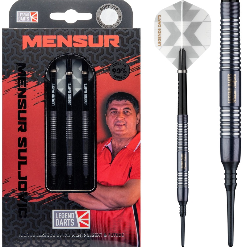 *Legend Darts – Soft Tip – The Gentle – Mensur Suljovic – Black – 18g 18g