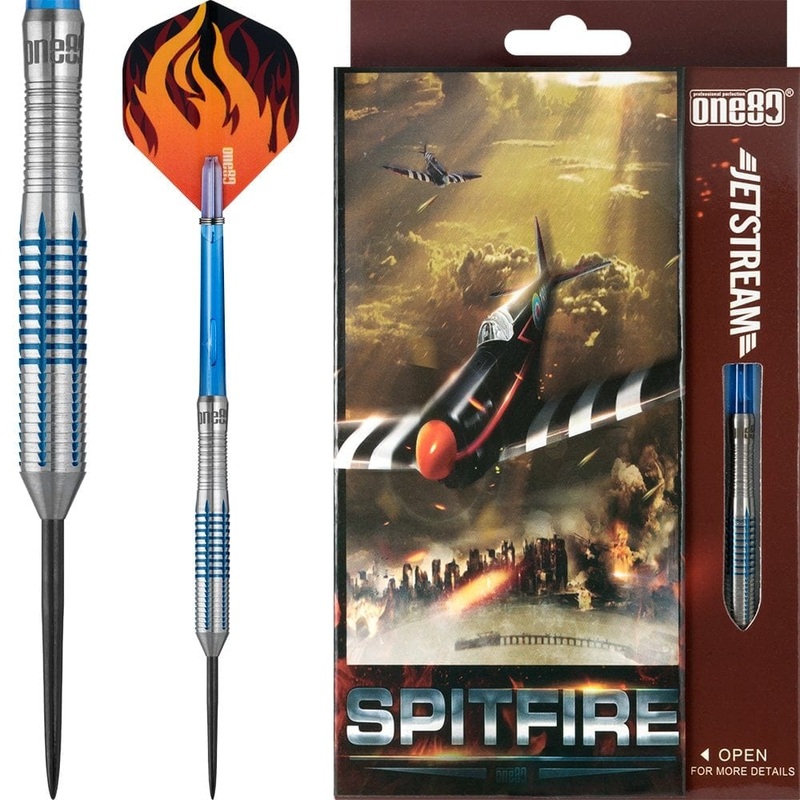 One80 Jetstream Darts – Steel Tip Tungsten – Blue – Spitfire 21g