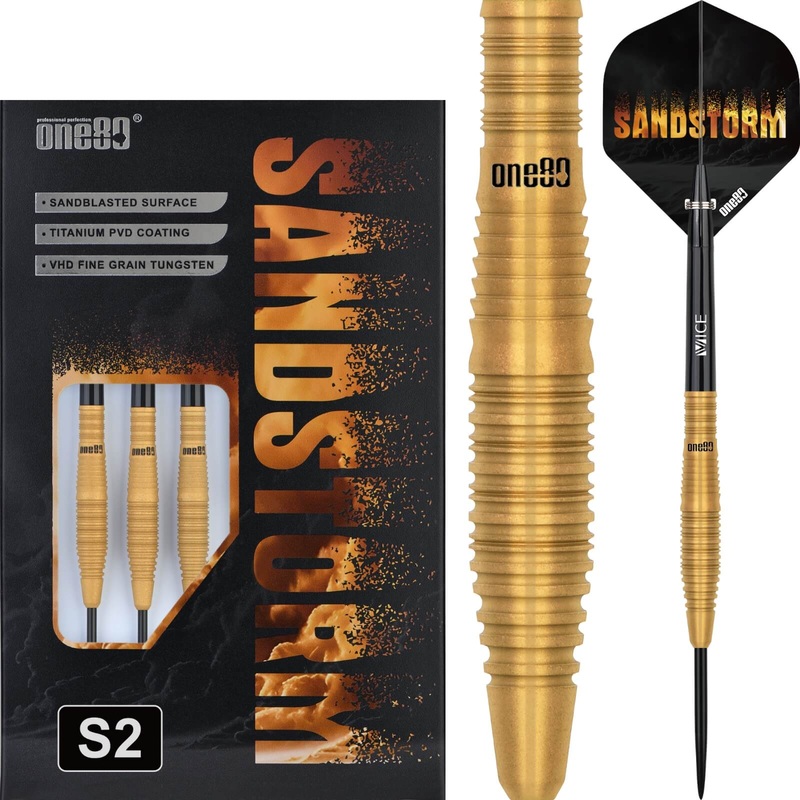 One80 – Sandstorm S2 Darts – Steel Tip – 90% Tungsten – 22g 24g 22 grams