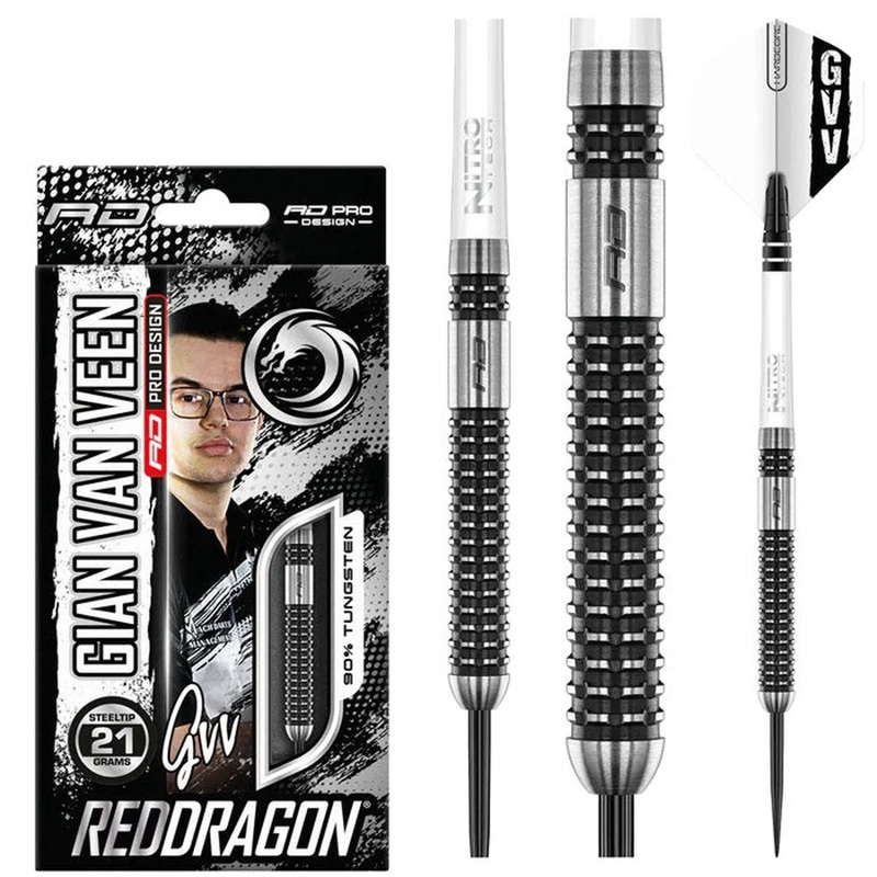 Red Dragon Gian Van Veen Axis SE 90% Tungsten Steel Tip Darts 21 GRAM