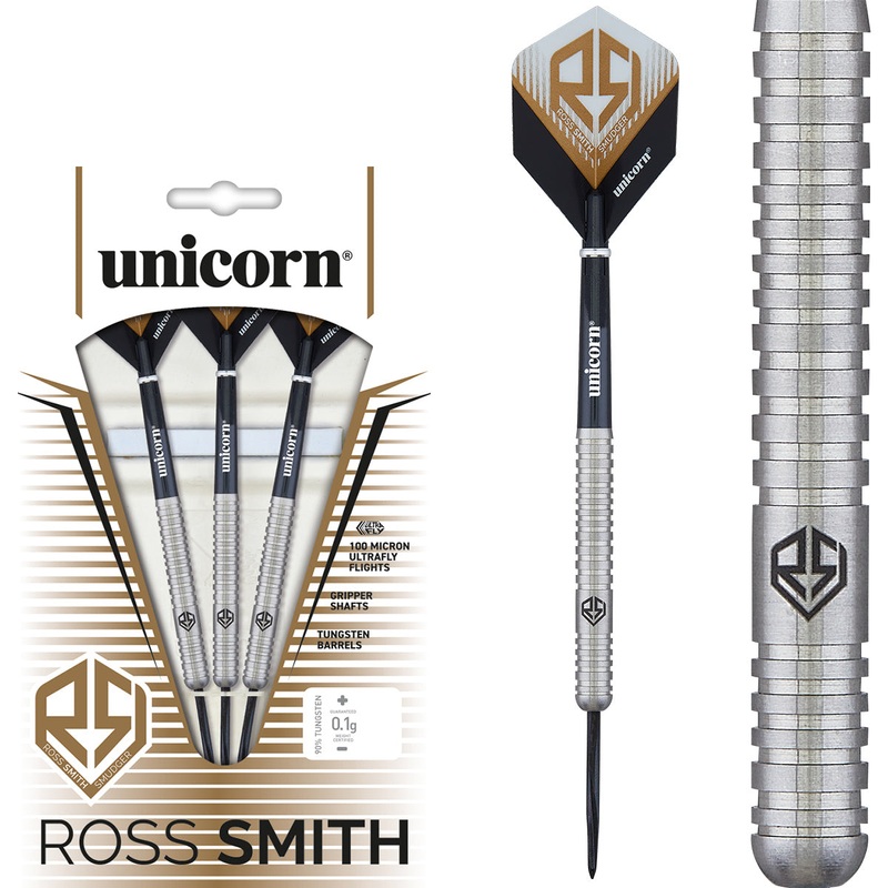 Ross Smith Natural 90% Tungsten Steel Tip Darts by Unicorn 20 Gram
