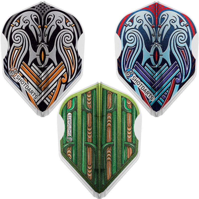 Shot – L-Style – EZ – L3 – Standard Moulded Dart Flights Viking Raven Black