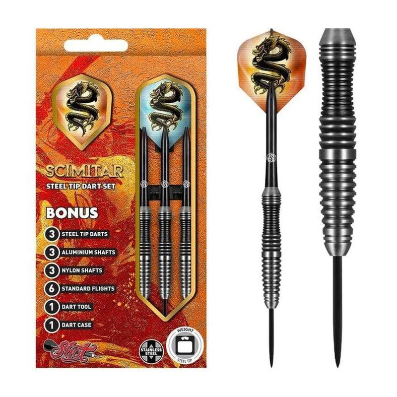 Shot Scimitar Stainless Steel Tip Darts 23 GRAM