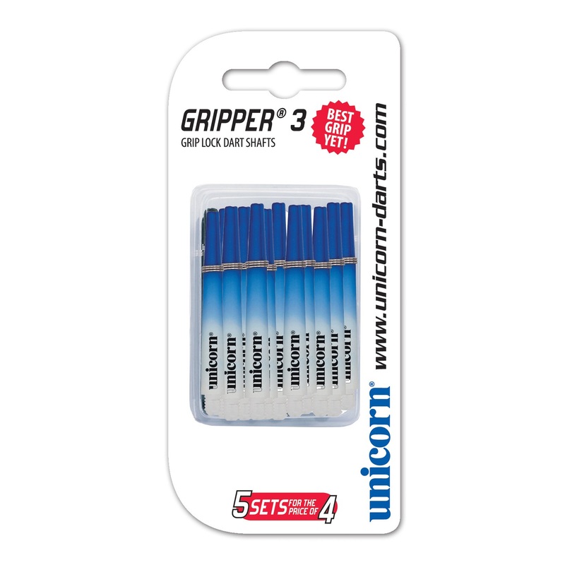 Unicorn Gripper 3 Value Pack Blue / White Two Tone Ring Grip Dart Stems / Shafts