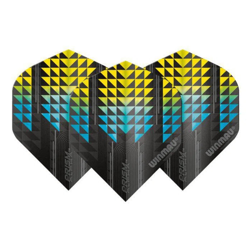 Winmau Prism Alpha Extra Thick Standard Black & Blue & Yellow Flights