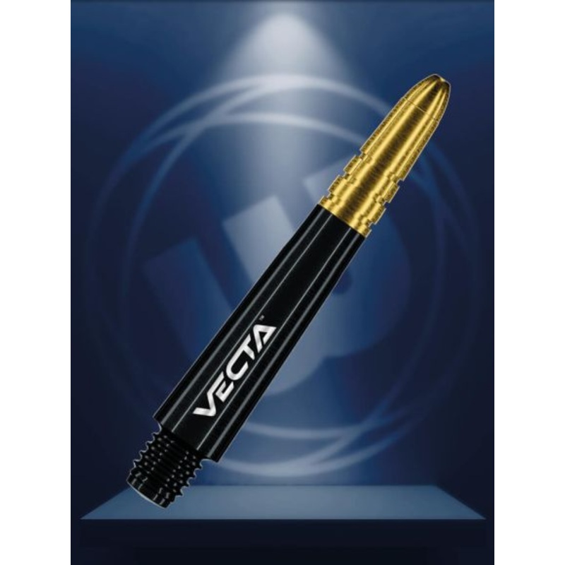 Winmau Vecta Black with Gold Short Polycarbonate Short (34mm in length excluding thread) Black