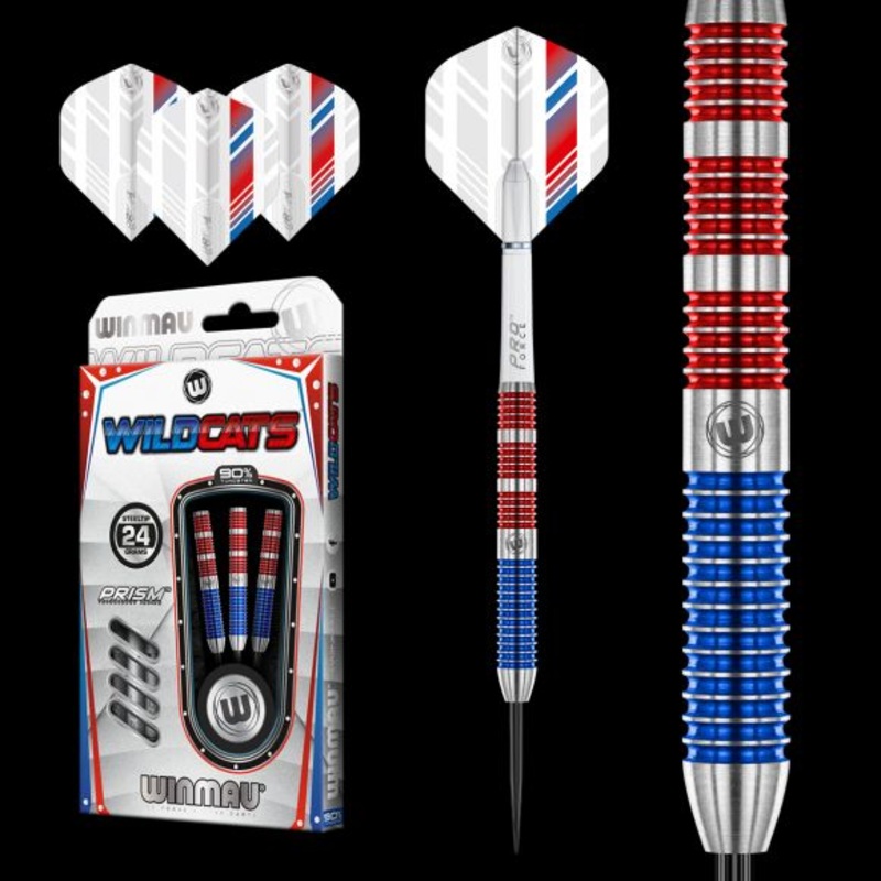Winmau Wildcats Steel Tip Dart Set 24 gram 90% Tungsten alloy