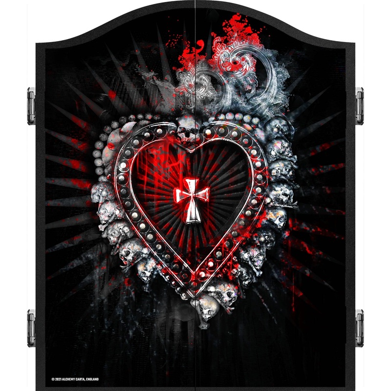 Alchemy Dartboard Cabinet – Official Licensed – Professional Design – Black – Sanctus Sanguis