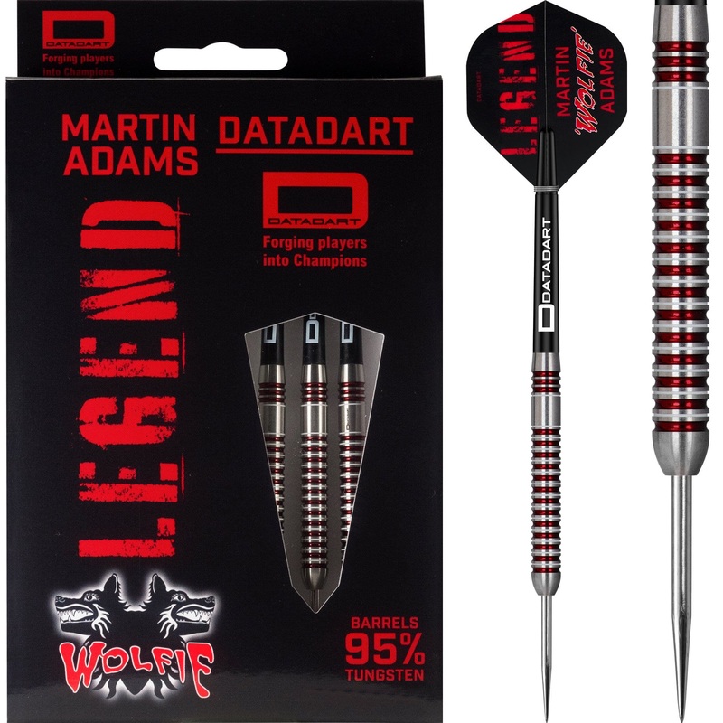 Datadart Martin Adams 95 Darts – Steel Tip – Wolfie – Electro Red & White 22g