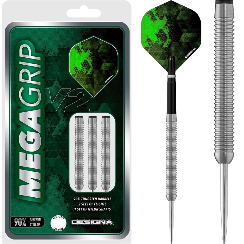 Designa Mega Grip V2 Darts – Steel Tip – M1 22g